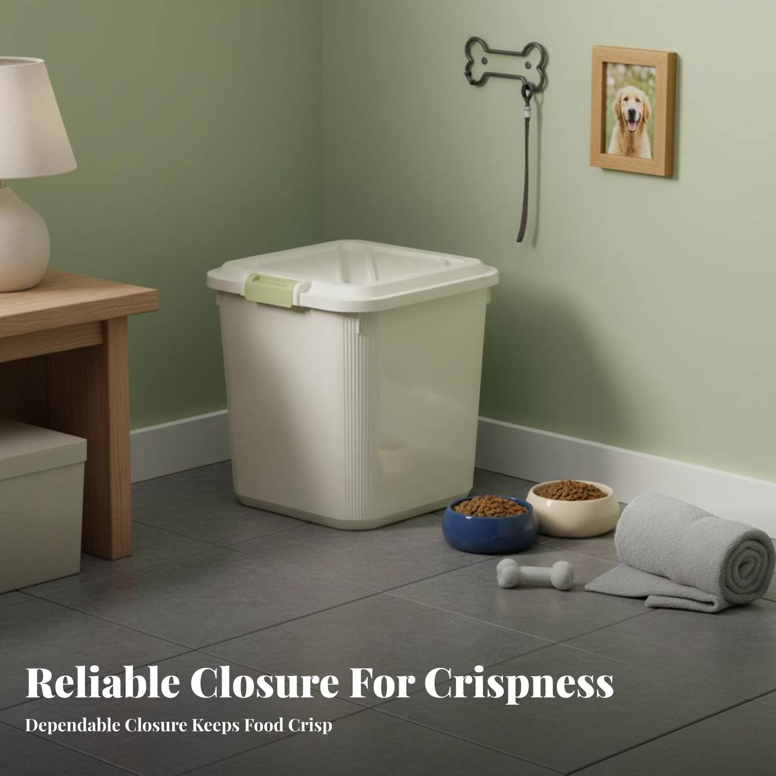 Home Cooking Food - Wheeled Grain Container Moistureresistant Rolling Food