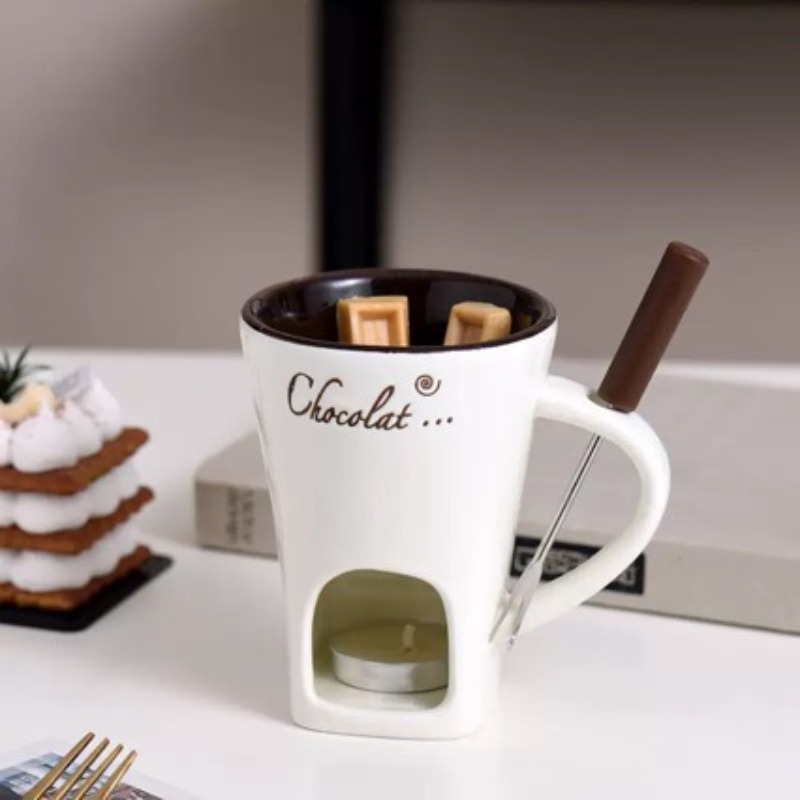 Fondue Pot Ceramic - Chocolate Melting Cup Chocolate Melting Fondue