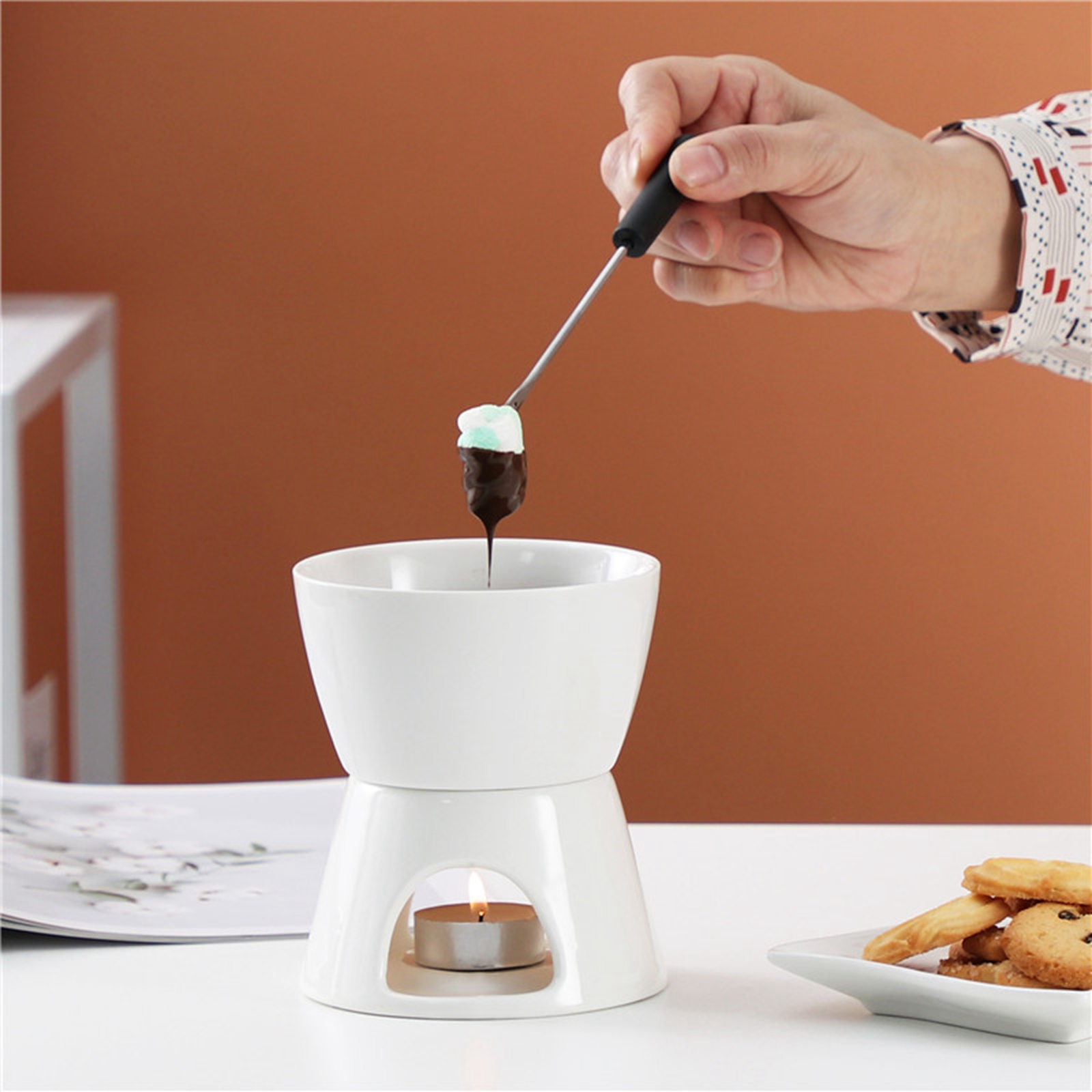 Fondue Pot Ceramic - Ceramic Chocolate Cheese Fondue Pot Wax