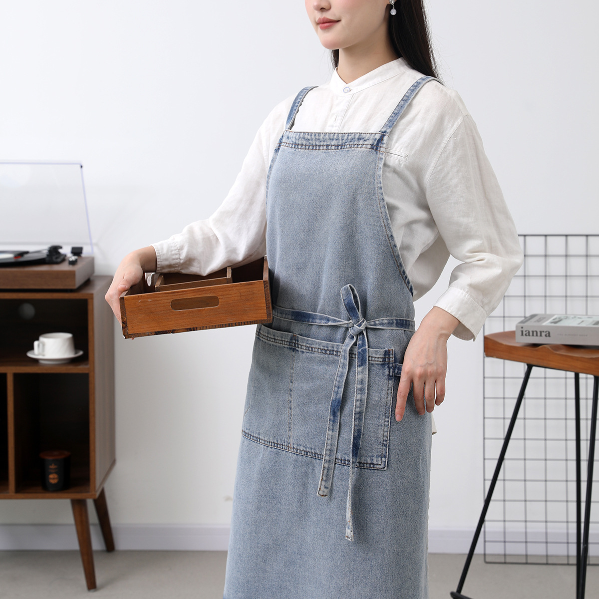 Denim Apron Cotton Korean Canv - Home Cooking Work のレビューと価格