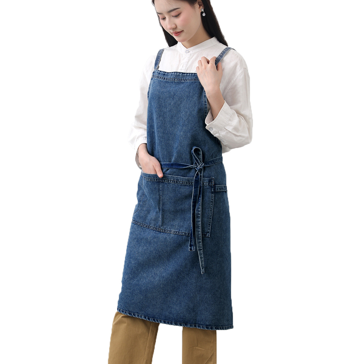Denim Apron Cotton Korean Canv - Home Cooking Work のレビューと価格