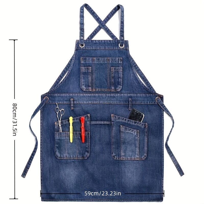1pcs Fashion Denim Apron Multi - Home Cooking Work のレビューと価格