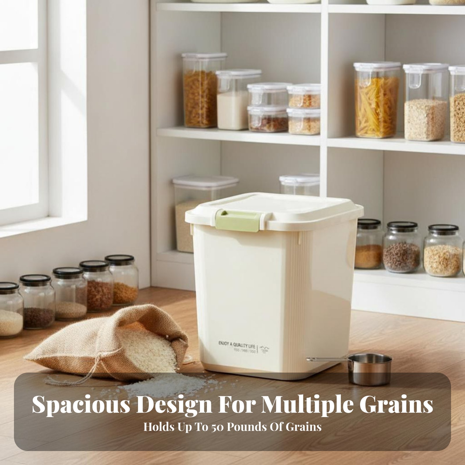 Wheeled Grain Container Moistu - Home Cooking Food のレビューと価格