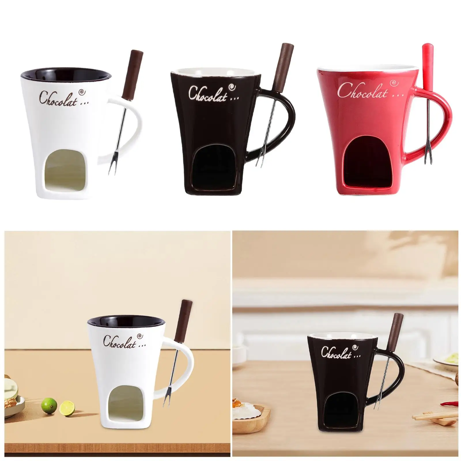 130ML Fondue Mug Chocolate Mel - Fondue Pot Ceramic のレビューと価格