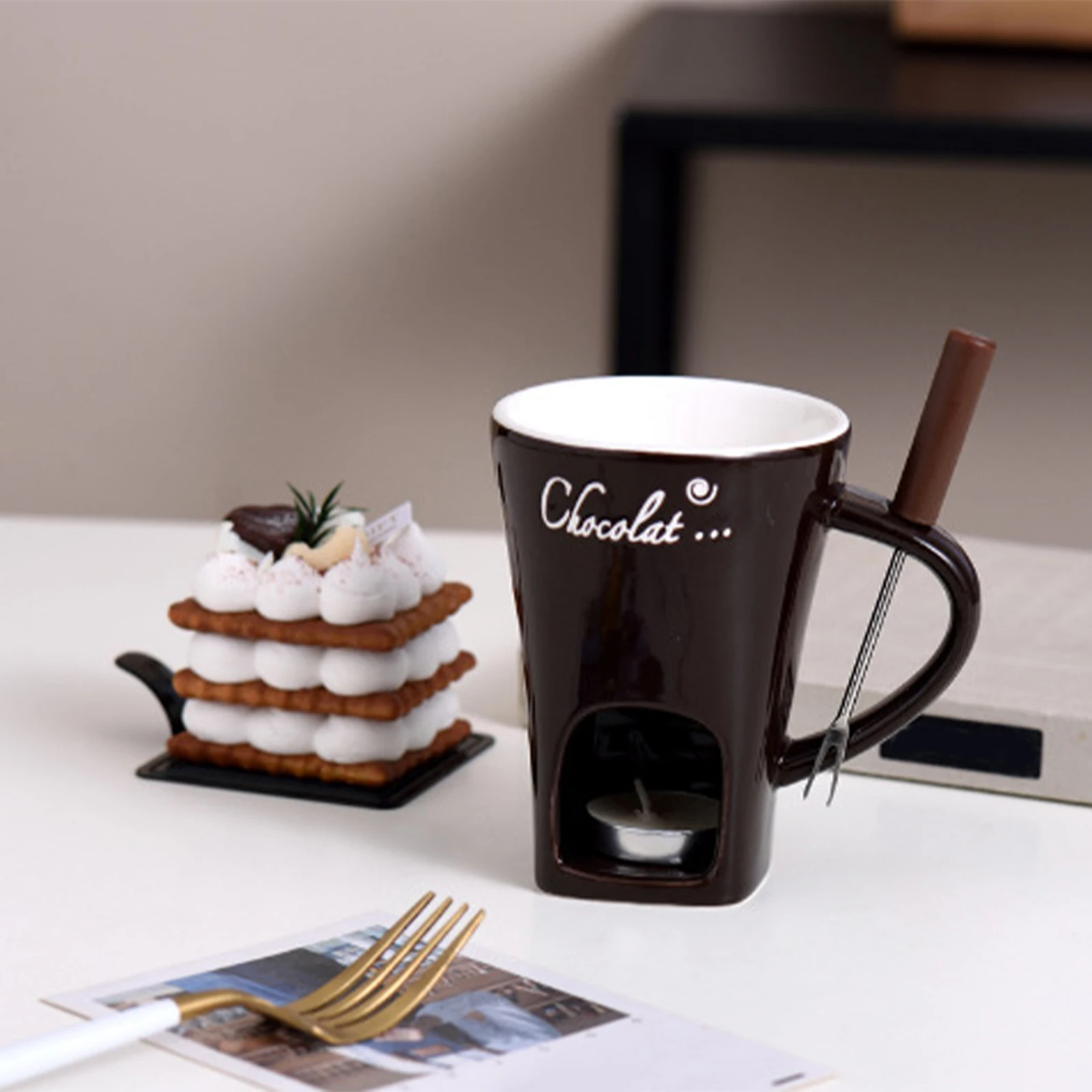 130ML Fondue Mug Chocolate Mel - Fondue Pot Ceramic のレビューと価格