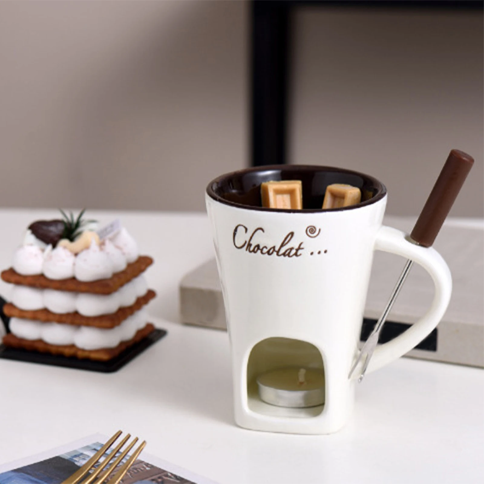 130ML Fondue Mug Chocolate Mel - Fondue Pot Ceramic のレビューと価格