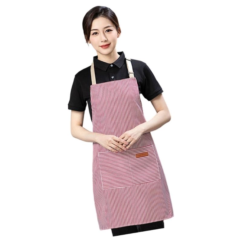 G6KF Striped Kitchen Apron Wit - Home Cooking Work のレビューと価格