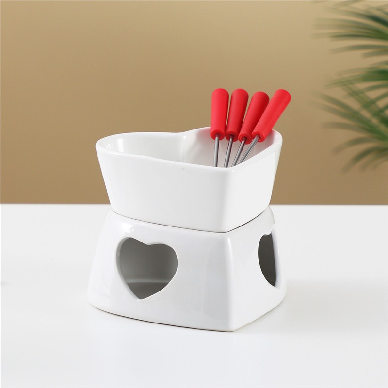 320ml Ceramic Heart-Shaped Fon - Fondue Pot Ceramic のレビューと価格