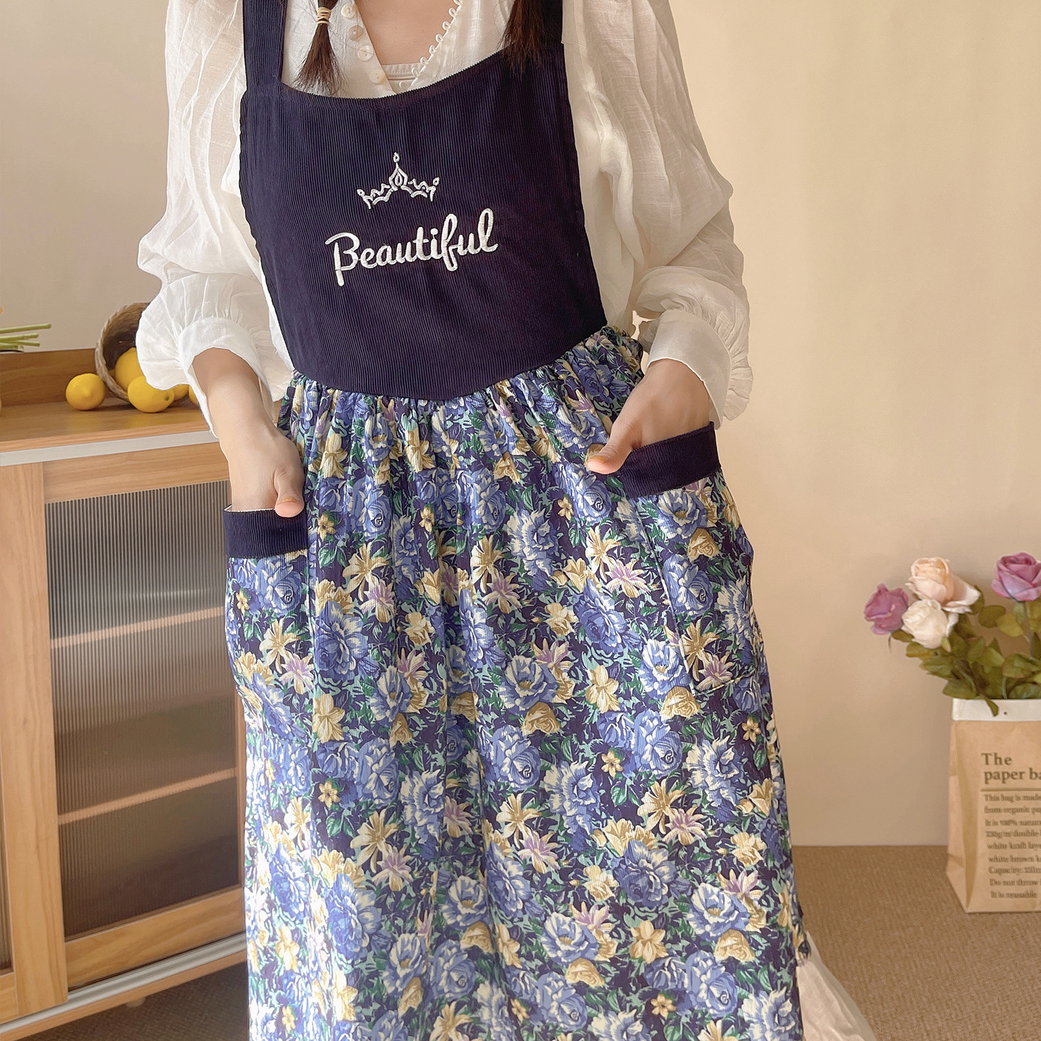 Corduroy apron beautiful for w - Home Cooking Work のレビューと価格