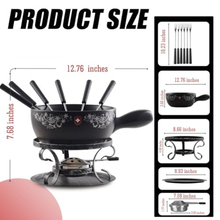 Cheese and Chocolate Fondue Po - Fondue Pot Ceramic のレビューと価格