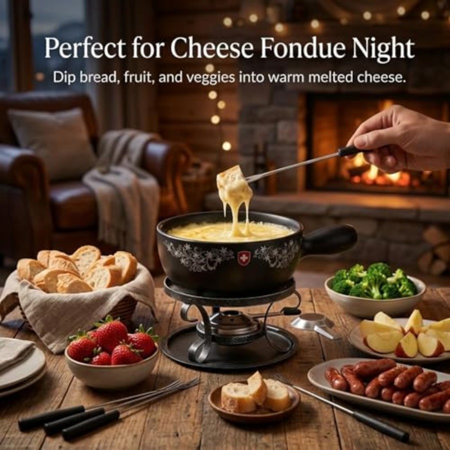 Cheese and Chocolate Fondue Po - Fondue Pot Ceramic のレビューと価格