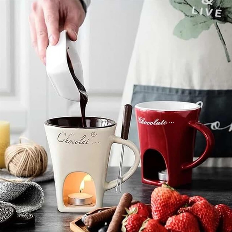 Chocolate Container Melted Che - Fondue Pot Ceramic のレビューと価格